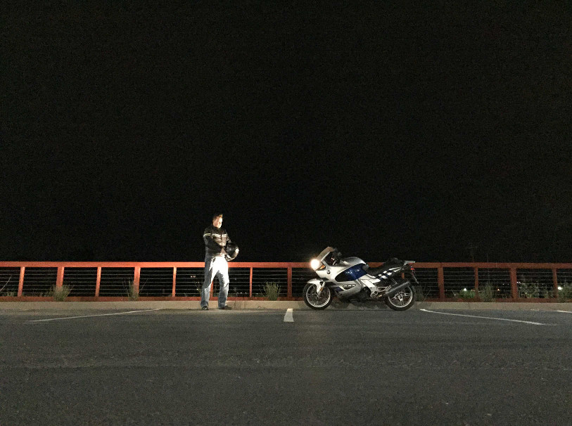 Motorcycle at night